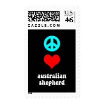 Peace love Australian Shepherd Postage Stamps