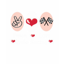 Peace Love Auto Racing Checkered Flag Kids T-shirt by SportyTeesGifts Peace Love Auto Racing Checkered Flag Kids T-shirt