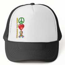 Peace Love Awareness Trucker Hat