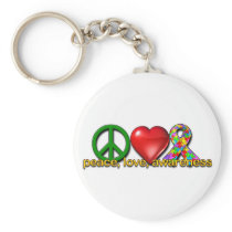 Peace Love Awareness Keychain