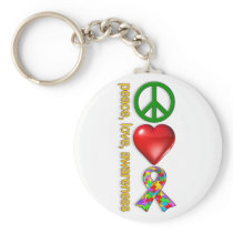 Peace Love Awareness Key Chain