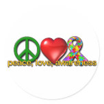 Peace Love Awareness stickers