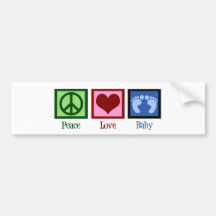 Peace Love Baby Boy Bumper Sticker