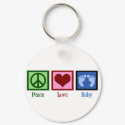 Peace Love Baby Boy keychains