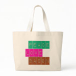 Peace Love Bacon Bright Colors Design Bag