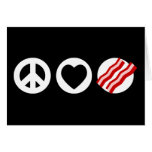 Peace Love Bacon Greeting Cards