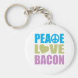 Peace Love Bacon Key Chain