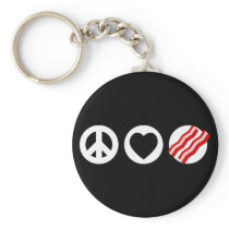 Peace Love Bacon Key Chains