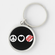Peace Love Bacon Keychain