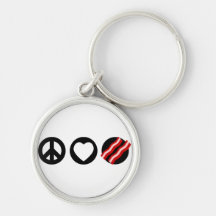 Peace Love Bacon Keychains