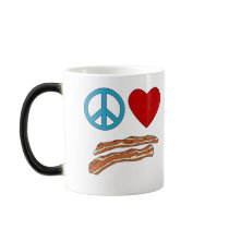 Peace Love Bacon Symbology Tshirt, Mug