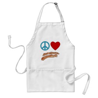 Peace Love Bacon Symbology Tshirt, Mug apron