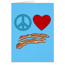 Peace Love Bacon Symbology Tshirt, Mug cards by greenbaby Peace Love Bacon Symbology Tshirt, Mug cards