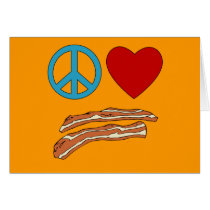 Peace Love Bacon Symbology Tshirt, Mug cards by greenbaby Peace Love Bacon Symbology Tshirt, Mug cards