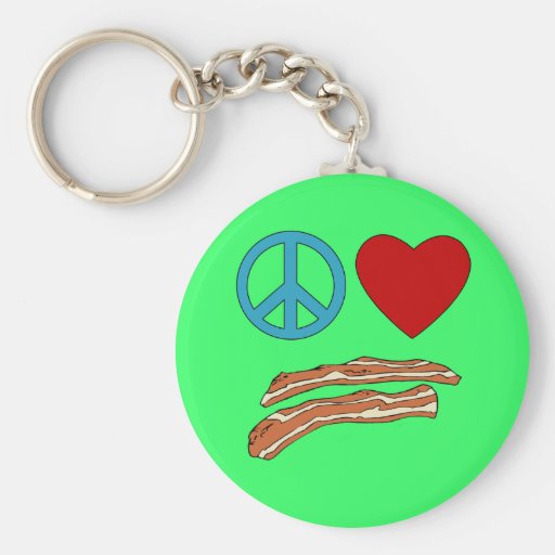 Peace Love Bacon Symbology Tshirt, Mug Key Chain