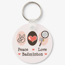 Peace Love Badminton Keychain
