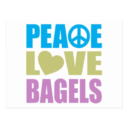 Peace Love Bagels Postcard