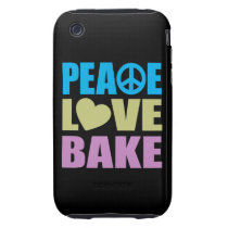 Peace Love Bake Tough Iphone 3 Case