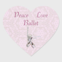 'Peace, Love & Ballet' Lace Heart Stickers stickers