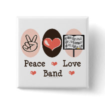 Peace Love Band Button