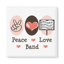Peace Love Band Magnet
