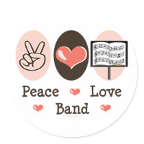 Peace Love Band Stickers