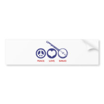 Peace Love Banjo Bumper Stickers