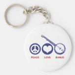 Peace Love Banjo Key Chains