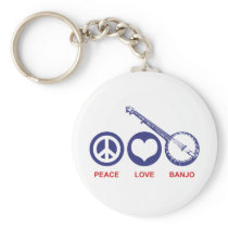 Peace Love Banjo Key Chains