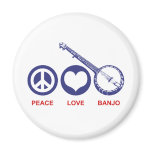 Peace Love Banjo Magnets