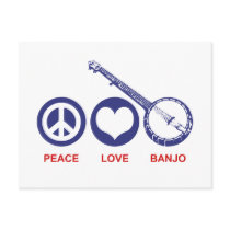 Peace Love Banjo Post Card