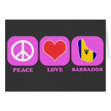 Peace Love Barbados Greeting Card