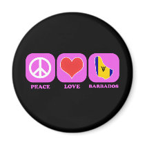 Peace Love Barbados magnets by coolcountry Peace Love Barbados magnets