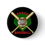 PEACE LOVE BASEBALL BUTTONS