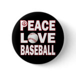 PEACE LOVE BASEBALL BUTTON