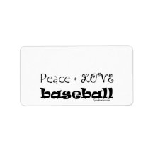 Peace Love Baseball Custom Address Labels