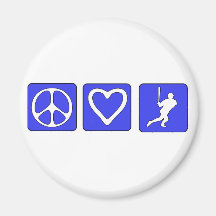 Peace Love Baseball Fridge Magnets