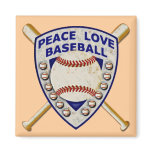 Peace Love Baseball Refrigerator Magnets
