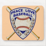 Peace Love Baseball Mouse Pads