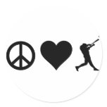 Peace Love Baseball Stickers