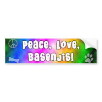Peace Love Basenjis Bumper Sticker