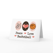 Peace Love Basketball Blank Greeting Card by SportyTeesGifts Peace Love Basketball Blank Greeting Card