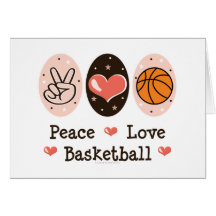 Peace Love Basketball Blank Greeting Card