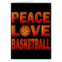 PEACE LOVE BASKETBALL GREETING CARDS