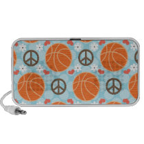 Peace Love Basketball Doodle Speakers