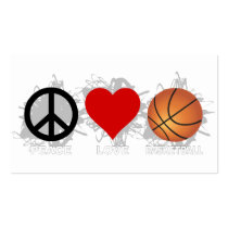 Peace Love Basketball Emblem Business Cards