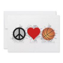 Peace Love Basketball Emblem Invite