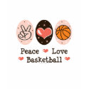 Peace Love Basketball Long Sleeve T-shirt by SportyTeesGifts Peace Love Basketball Long Sleeve T-shirt