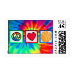 Peace, Love, Basketball Postage Stamp