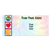 Peace, Love, Basketball Rack Card Template